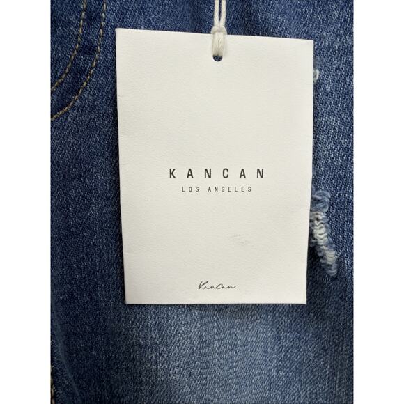 NWT KanCan Blue Distressed Pockets Adjustable Straps Denim Overalls #1427 SZ MD - Picture 12 of 12